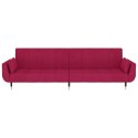 2-osobowa kanapa z 2 poduszkami, winna czerwień, aksamitna