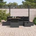 Zestaw Sof na Ogród 6 pcs Czarny polirattan