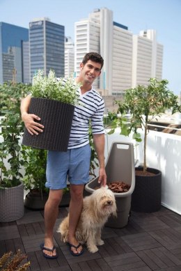 Doniczka CYLINDER 3w1 - antracyt