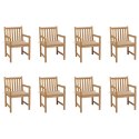 Krzesła ogrodowe 8 szt., z beżowymi poduszkami, drewno tekowe