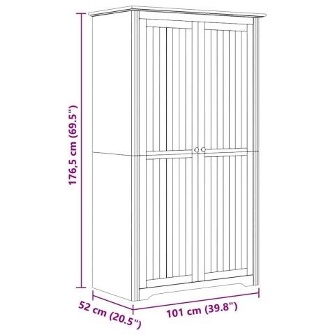 Garderoba z drzwiami BODO Miodowy brąz 53,5 x 99 x 173 cm