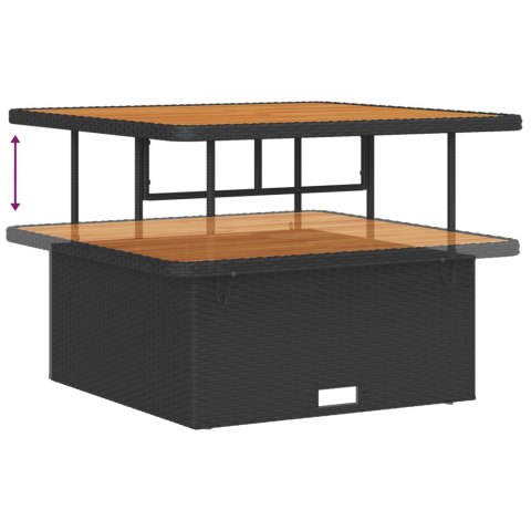 VidaXL Zestaw Sof na Ogród z poduszką 9 pcs Czarny Rattan poli