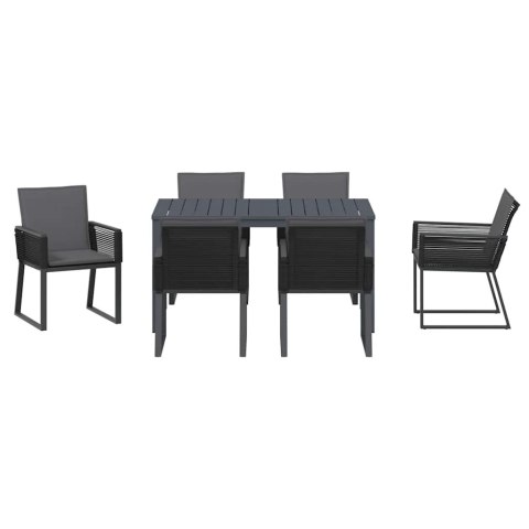 VidaXL Zestaw do jadalni w ogrodzie 7 pcs Antracyt polirattan