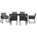 VidaXL Zestaw do jadalni w ogrodzie 7 pcs Czarny