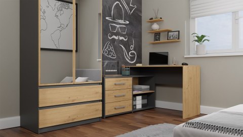 Biurko DANY ANTRACYT DĄB ARTISAN