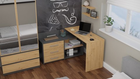 Biurko DANY ANTRACYT DĄB ARTISAN