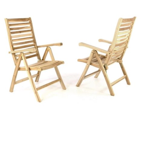 Krzesło ogrodowe teak składane z regulacją oparcia, 2 szt.