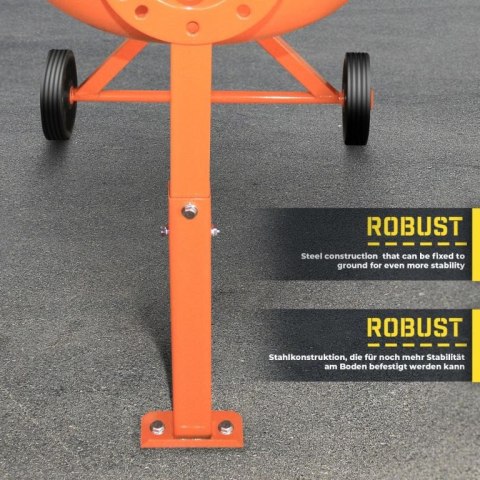 Betoniarka mobilna 70l, 220W, stalowa konstrukcja, 2 koła