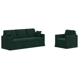 Sofa 2 pcs Ciemna zieleń