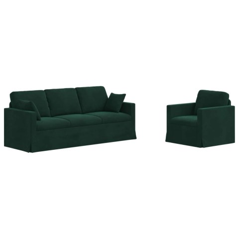 Sofa 2 pcs Ciemna zieleń