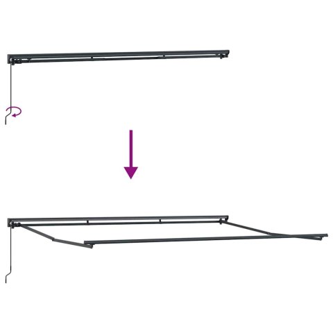 Markiza zwijana Antracyt 450 × 300 cm Poliester i aluminium