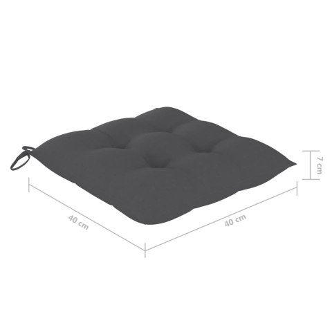 VidaXL Składane krzesła ogrodowe z poduszkami, 6 szt., drewno tekowe