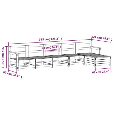VidaXL 6-cz. zestaw wypoczynkowy do ogrodu, drewno daglezjowe