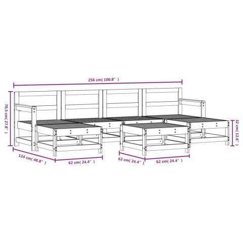 VidaXL 7-cz. zestaw mebli ogrodowych, lite drewno daglezjowe