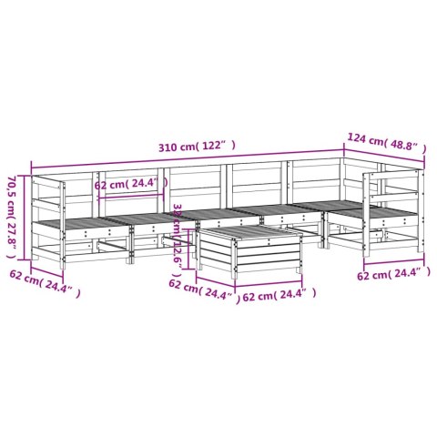 VidaXL 7-cz. zestaw wypoczynkowy do ogrodu, lite drewno daglezjowe