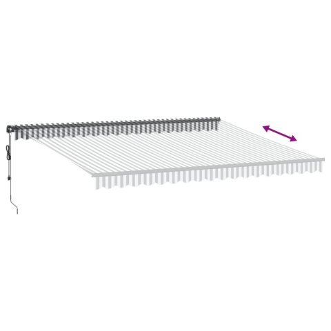 VidaXL Automatyczna markiza, antracytowo-biała, 450x350 cm