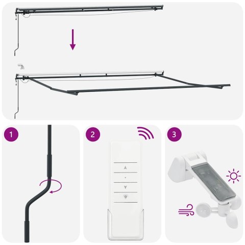 VidaXL Automatyczna markiza z LED, antracytowo-biała, 450x300 cm