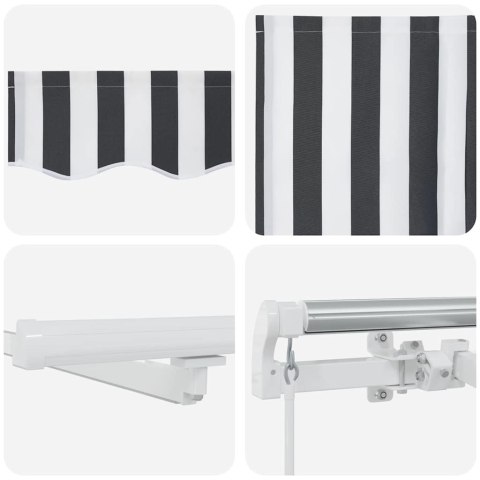 VidaXL Ręcznie zwijana markiza z LED, antracytowo-biała, 450x300 cm