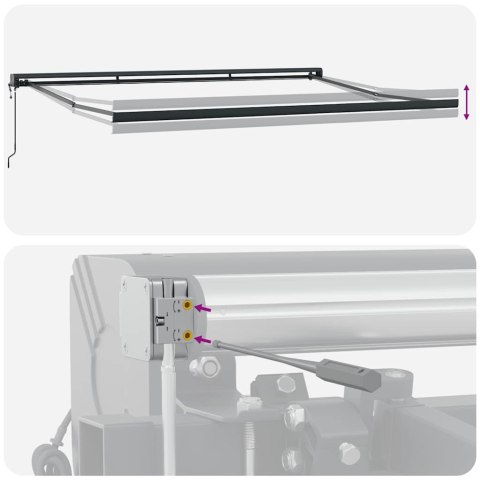 VidaXL Zwijana markiza, antracytowo-biała, 4,5x3m, tkanina i aluminium