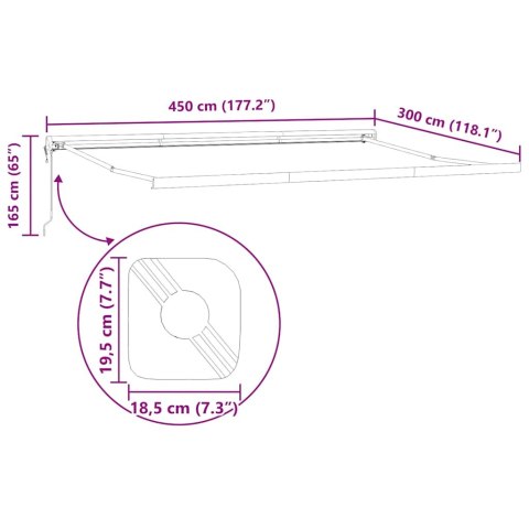 VidaXL Zwijana markiza, antracytowo-biała, 4,5x3m, tkanina i aluminium