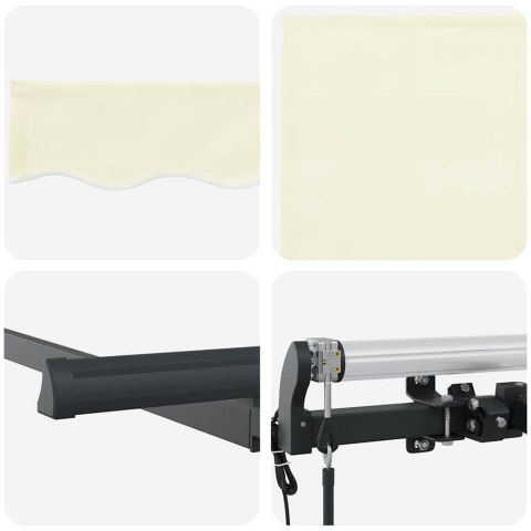 VidaXL Markiza zwijana Kremowy 300 x 200 cm tkanina