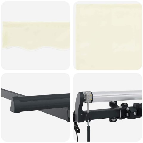 VidaXL Markiza zwijana Kremowy 300 x 200 cm tkanina