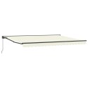 Markiza zwijana Kremowy 450 × 300 cm Poliester i Metal
