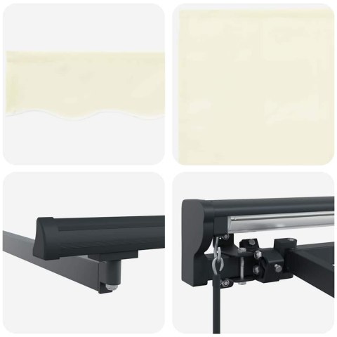 Markiza zwijana Kremowy 450 × 300 cm Poliester i Metal