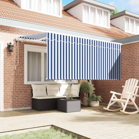 VidaXL Markiza zwijana Niebieski i biały 300 x 200 cm