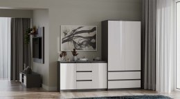 Komoda Malwa 2D3S ANTRACYT BIAŁY