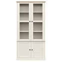 VidaXL Witryna VIGO, biała, 85x35x170 cm, lite drewno sosnowe