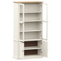 VidaXL Witryna VIGO, biała, 85x35x170 cm, lite drewno sosnowe