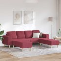 Sofa do salonu 3 pcs Czerwone wino Poliester