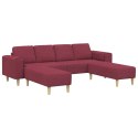 Sofa do salonu 3 pcs Czerwone wino Poliester