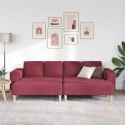 Sofa do salonu 3 pcs Czerwone wino Poliester
