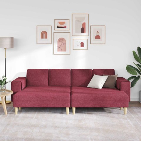 Sofa do salonu 3 pcs Czerwone wino Poliester