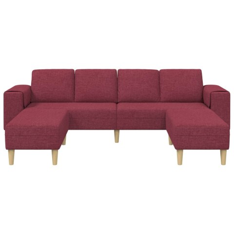 Sofa do salonu 3 pcs Czerwone wino Poliester