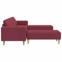 Sofa do salonu 3 pcs Czerwone wino Poliester