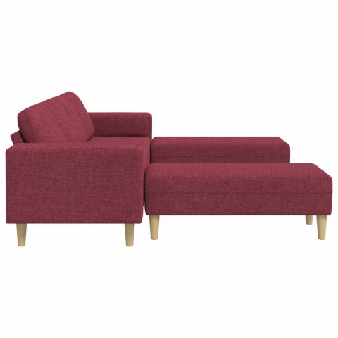 Sofa do salonu 3 pcs Czerwone wino Poliester