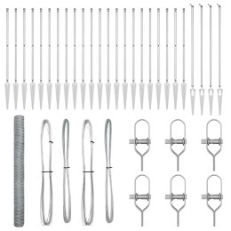 VidaXL Słupek ogrodzeniowy. Srebrny 50 x 1,6 m (siatka 36 mm) Stal