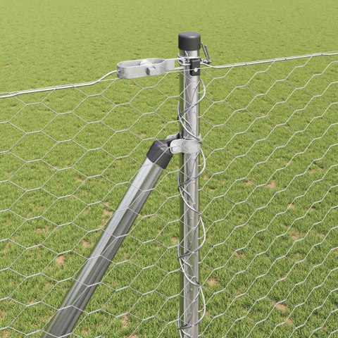 VidaXL Słupek ogrodzeniowy. Srebrny 50 x 1,6 m (siatka 36 mm) Stal