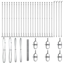 VidaXL Słupek ogrodzeniowy. Srebrny 50 x 1,6 m (siatka 36 mm) Stal