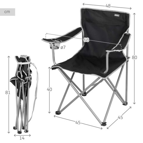 Składanego Krzesła Aktive Czarny 45 x 80 x 45 cm (4 Sztuk)