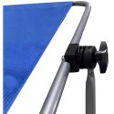 LEŻAK SKŁADANY PLAŻOWY Z DASZKIEM NA KÓŁKACH 112x62x60-90CM NIEBIESKI