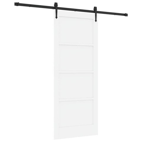 VidaXL Drzwi przesuwne ORKDAL Biały 83 x 202 cm Lite drewno sosnowe