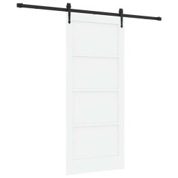 VidaXL Drzwi przesuwne ORKDAL Biały 86 x 198,5 cm Lite drewno sosnowe
