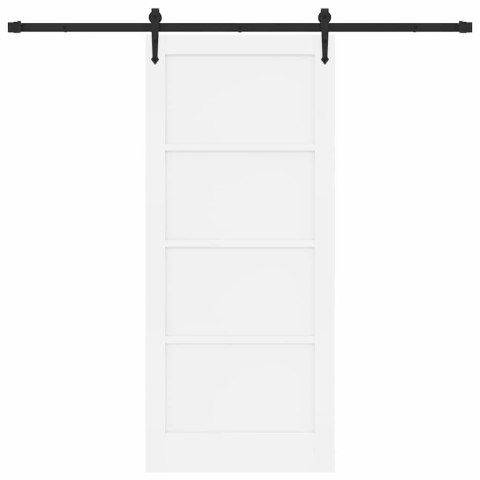 VidaXL Drzwi przesuwne ORKDAL Biały 86 x 198,5 cm Lite drewno sosnowe