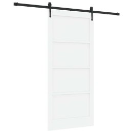 VidaXL Drzwi przesuwne ORKDAL Biały 93 x 202 cm Lite drewno sosnowe