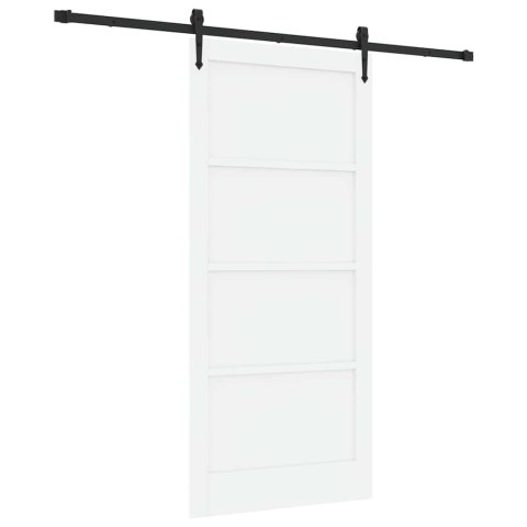VidaXL Drzwi przesuwne ORKDAL Biały 93 x 202 cm Lite drewno sosnowe