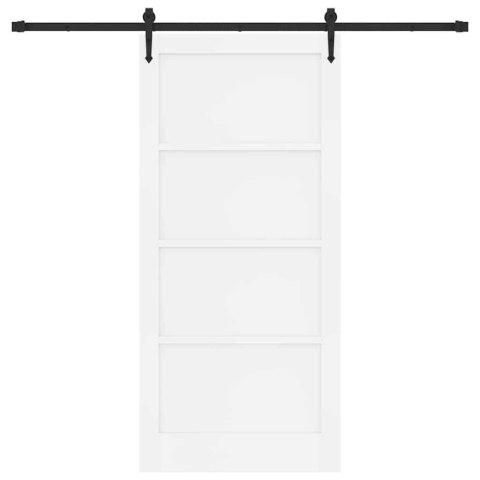 VidaXL Drzwi przesuwne ORKDAL Biały 93 x 202 cm Lite drewno sosnowe